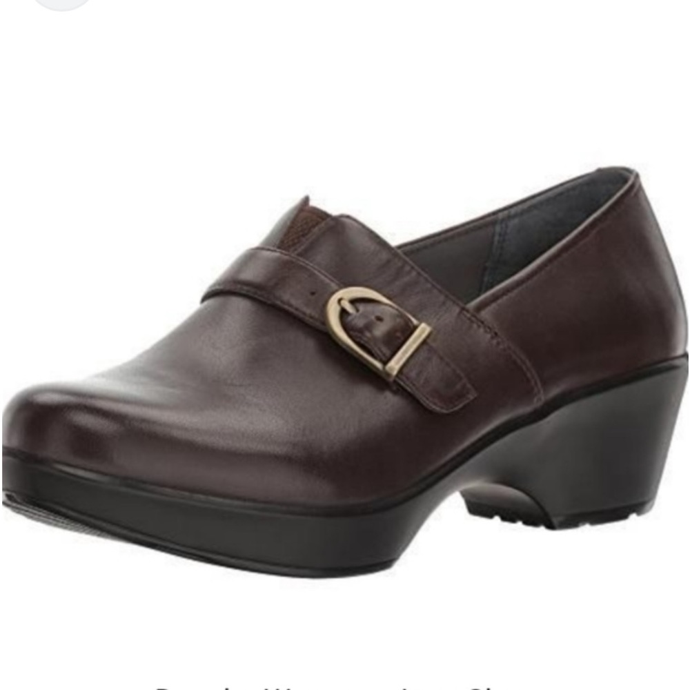 Dansko Chestnut‎ Rosalie Buckle Heeled Shoes Size Clogs Comfort Size 5.5